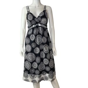 Mimi Maternity Sleeveless‎ Black & White Empire Waist Dress Size S (J10214)
